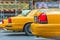 Lined up Yellow Cabs in New York avenue.