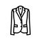 linen jacket outerwear female line icon vector illustration
