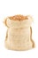 A linen sack filled by buckwheat groats