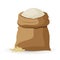 Linen sack full of flour icon. Flat illustration of linen sack full of flour vector icon for web