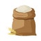 Linen sack full of flour icon. Flat illustration of linen sack full of flour vector icon for web