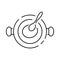 Lineo - Kitchen and Cooking line icon. Restaurant with cook and meal or food. Pot of soup and spoon