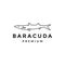Lines fish barracuda logo design