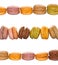 Lines of pastel colored french macarons
