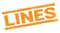 LINES text on orange rectangle stamp sign