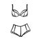 Lingerie Bra Shorts Vector Set