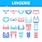 Lingerie Bras Panties Collection Icons Set Vector