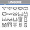 Lingerie Bras Panties Collection Icons Set Vector