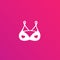 Lingerie logo, bra with hearts vector