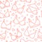 Lingerie seamless pattern with flat line icons of bra types. Woman underwear background, vector illustrations of