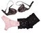 Lingerie set black and dusty rose colors