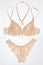 Lingerie set with necklace golden beige color