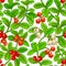 Lingonberry vector pattern