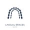 Lingual braces icon. Trendy flat vector Lingual braces icon on w
