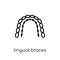 Lingual braces icon. Trendy modern flat linear vector Lingual br