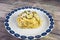 Linguine alla Nerano with fried zucchini and provolone cheese from Monaco