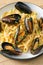 Linguine spaghetti pasta vongole white wine sauce