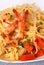 Linguini with shrimp, tomato and parsley