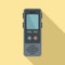 Linguist dictaphone icon, flat style