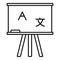 Linguist lesson board icon, outline style