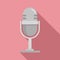 Linguist microphone icon, flat style