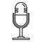 Linguist microphone icon, outline style