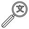Linguist search magnifier icon, outline style
