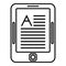 Linguist tablet icon, outline style