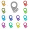 Link, location multi color icon. Simple glyph, flat vector of location icons for ui and ux, website or mobile application