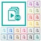 Link playlist flat color icons with quadrant frames