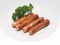 Link Sausages on a Plate