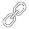 Link thin line icon, connection and attach, chain sign, vector graphics, a linear pattern on a white background.