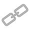 Link thin line icon, contact us and chain, button