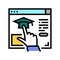 link to higher education resource color icon vector illustration