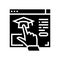 link to higher education resource glyph icon vector illustration