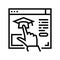 link to higher education resource line icon vector illustration