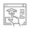 link to higher education resource line icon vector illustration