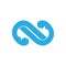 Linked blue wave simple logo vector