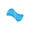 Linked blue waves stripes logo