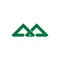 Linked green triangle mountain logo vector