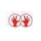 Linked grunge violence scary hand symbol decoration vector