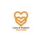 Linked love kids protection symbol logo vector