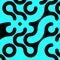 linked snake shapes on a turquoise background