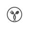 Linked spoon fork simple food symbol logo vector