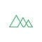 Linked triangle infinity mountain logo vector