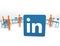 Linkedin banner white blue 3d render for social media