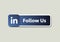 LinkedIn logo, Linkedin icon Follow us speech bubble.