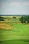 Links. Summer landscape overlooking the hills of the golf course.