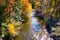 Linnville river flowing through blue ridge mountains valleys