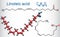 Linoleic acid LA. Structural chemical formula and molecule mod